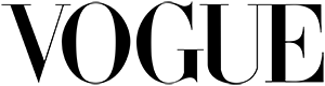 Vogue logo in black serif lettering.